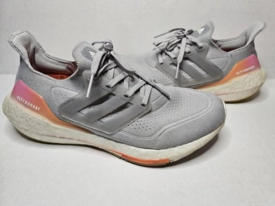 Adidas Ultraboost 21 Running Shoes Women's Size 9 Gray Pink FY0397 Sneakers - Image 1 of 4