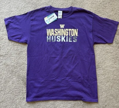 Camisa XL Washington Huskies NCAA Púrpura Brillo Pila Juvenil - Nueva Foto 1 de 4