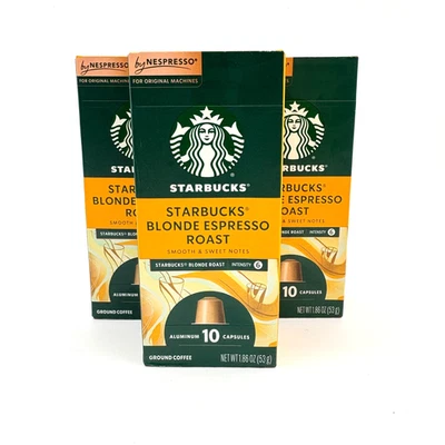Эспрессо-блондинка Starbucks 10 карат обжарка для Nespresso упаковка 3 шт. срок годности 30 шт. 05/26 - Изображение 1 из 2