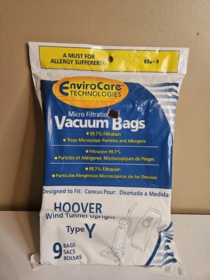 Hoover Wind Tunnel Upright Type Y Vacuum Bags Micro Filtration Enviro Care 856-9 - Image 1 of 2