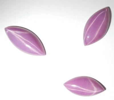 Opaque Star Ruby Marquise 20x10 mm Cabochon 6 Rayed Lab-created Stone 3 pcs Lot - Image 1 of 4