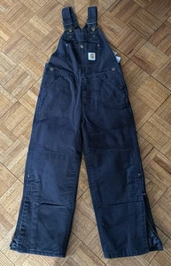 Mono Carhartt Niños Doble Rodilla Negro Suavemente Usado Forrado Talla 7 Algodón - Imagen 1 de 11