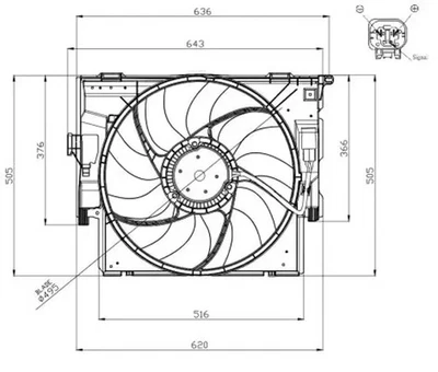 Ventilador del radiador Ventilador simple 47956 NRF para BMW 4 Coupé 3 Touring 3 - Imagen 1 de 4
