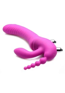 Strap U REGAL RIDER Triple G Vibrating Silicone Strapless Strap On - Pur Dildo - Bild 1 von 4