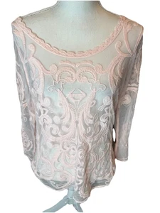 Express pale Pink Blush Lace Top Size Medium Feminine Floral Cottagecore - Bild 1 von 4