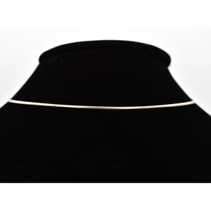 Vintage Choker Necklace Simple Wire Collar Gold Tone Metal Round Shiny NOS 1980s - Picture 1 of 12