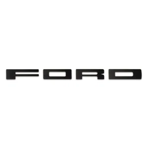 Front 'Ford' Grille Letter Kit C-Fiber Wrap for 2010-2014 Ford F-150 Raptor - Picture 1 of 7