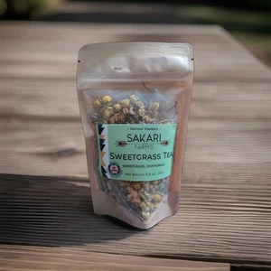 Süßgras KRÄUTERTEE mit KAMILLE Sakari Farmen aus einheimischem Besitz lose Blätter 0,8 Unzen - Bild 1 von 2