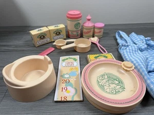 Vintage 80's Cabbage Patch Kids Doll Accessories Grow Chart Soap Bowl Cookies - Picture 1 of 9