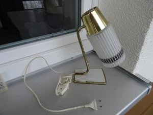 DDR Nachttisch - Schreibtischlampe, volle Funktion, Messing, Glas, sehr gut - Bild 1 von 11