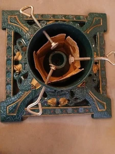 Vintage Christbaumständer Gusseisen handbemalt quadratisch NEU schwer - Bild 1 von 5