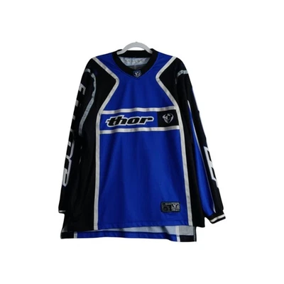 Thor Motocross Jersey Shirt Mens Large Blue Black Off Road Racing 68 Logo MX - image 1 of 4