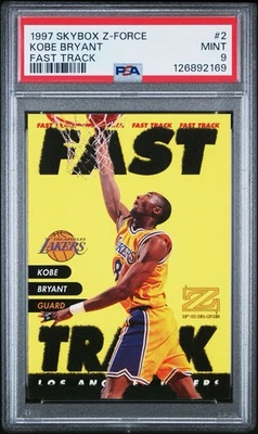 1997 Skybox Z-Force Kobe Bryant #2 Fast Track LA Lakers Basketball PSA 9 Mint - Image 1 of 2