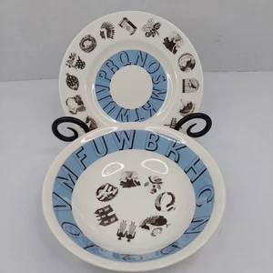 Martha Stewart Alphabet Kinder blau Teller & Schüssel Set WEDGWOOD England 2001 ABC - Bild 1 von 9
