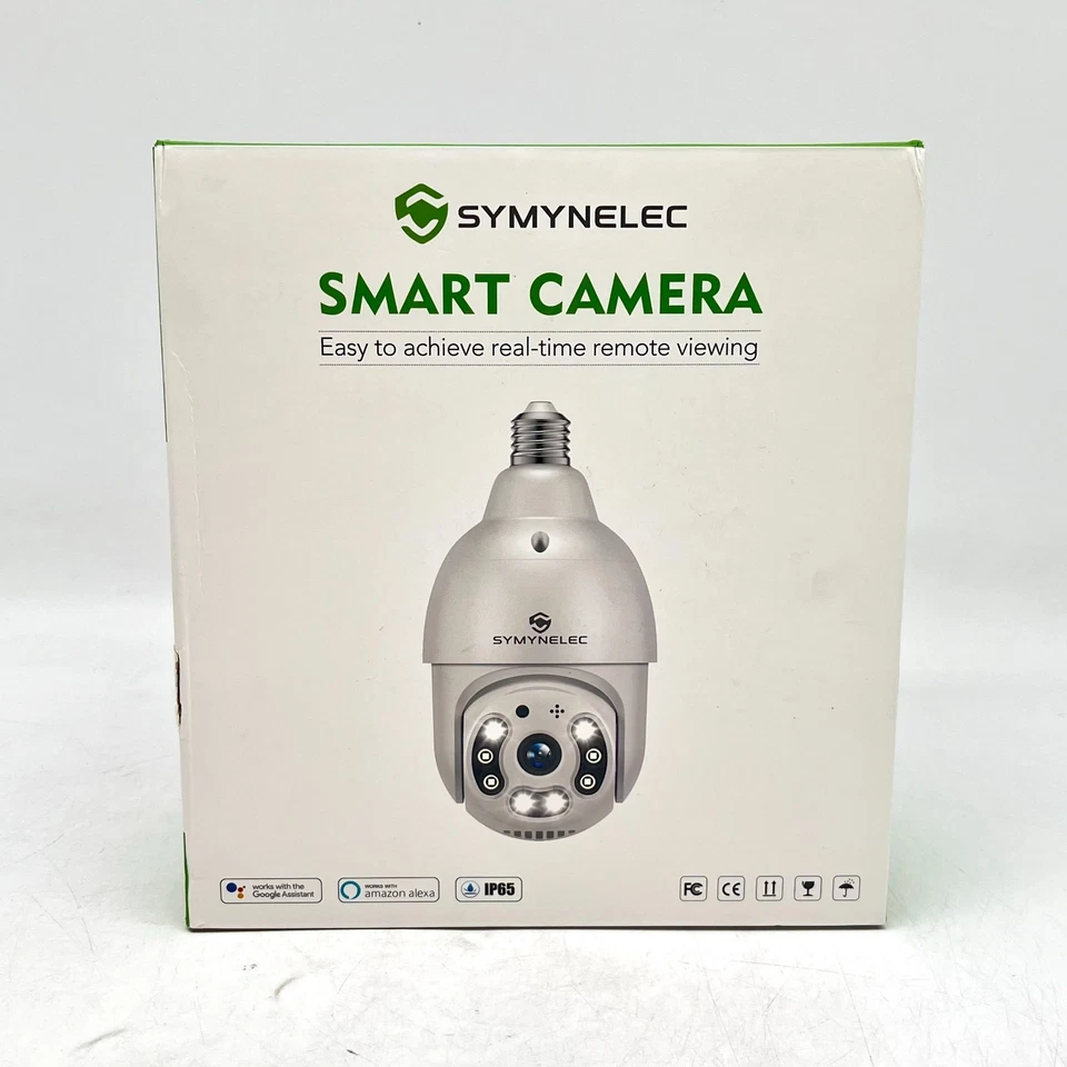 NEW Symynelec Smart Lightbulb Camera 2.4 GHz Wifi With Motion Detection Sensor - Image 1 of 4