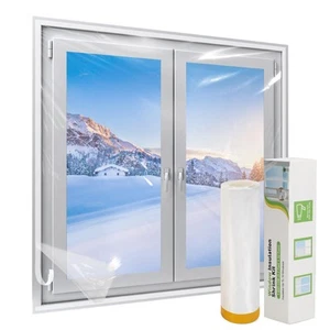 Window Insulation Kit, Plastic Window Covering 62 Inch Wide × 393 Inch Length... - Picture 1 of 8