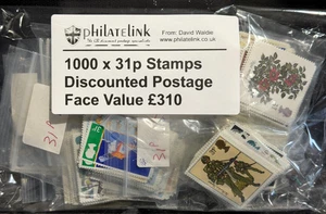 GB Rabatt Porto 1000 x 31p gültige Briefmarken Nennwert 310£ - Bild 1 von 1