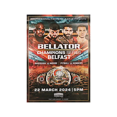 Póster Bellator Champions Series Dublín 22/03/24 multi autografiado firmado 24"x36" Foto 1 de 4
