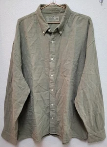 Abercrombie & Fitch, Men-2XL, LS Summer Linen Blend Shirt, OD Green - Picture 1 of 3