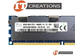 SK HYNIX 32GB PC3-10600R DDR3-1333 REGISTERED ECC MEMORY MODULE HMT84GR7AMR4C-H9 - Picture 1 of 2