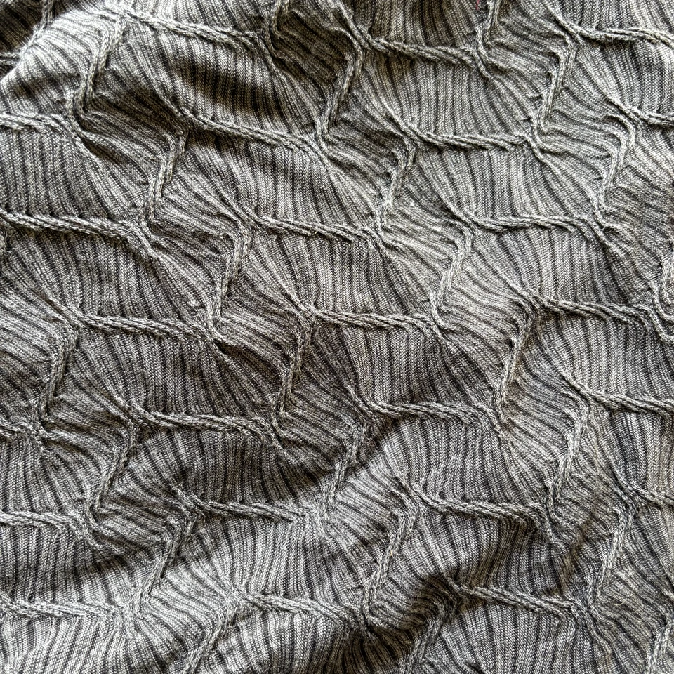 Grey Chevron Patterned Light Weight Knit 64in Wide Fabric - Image 1 of 1