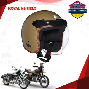 Royal Enfield Jet Open Face ISI Certified Riding Helmet with Clear Visor Desert - Picture 1 of 5