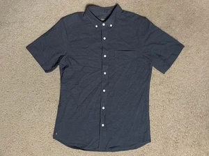 Olivers Apparel Shirt Mens MEDIUM gray Oxford Short Sleeve button up Msrp $108 - Picture 1 of 8