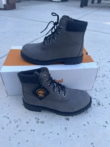 Timberland 6 Inch Premium Waterproof Boots Medium Grey Nubuck Mens Size 6 NEW - Picture 1 of 5