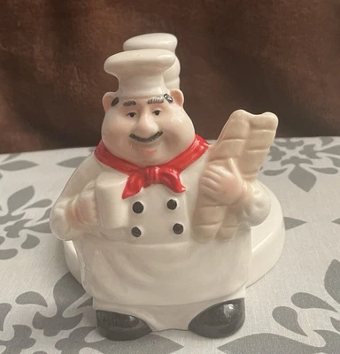Toallero de papel cerámico chef vintage Foto 1 de 3