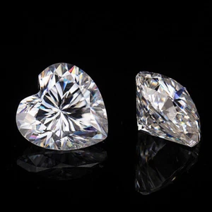 4 ct Loose CVD 2 Pcs lab Grown Diamond 8 mm Heart D - F GIE Certified Diamond - Picture 1 of 9