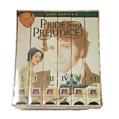 JANE AUSTEN'S PRIDE & PREJUDICE~6 VHS Movie 200th Anniversary Edition BOX SET  - Image 1 of 4
