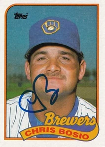 CHRIS BOSIO SIGNED AUTO'D 1989 TOPPS CARD #311 MILWAUKEE BREWERS CHICAGO CUBS - Picture 1 of 3