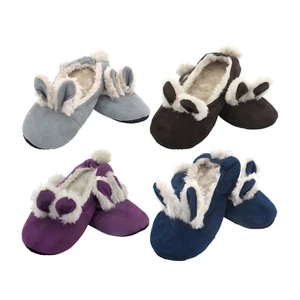Adult Warm Soft Footies Rabbit Pom Pom Slippers Non-Slip Lined Socks Assort L - Picture 1 of 2