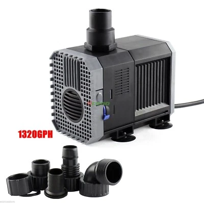 1320 GPH Pond Pump Adjustable Submersible Inline Fountain Waterfall Koi Filter - Image 1 of 2