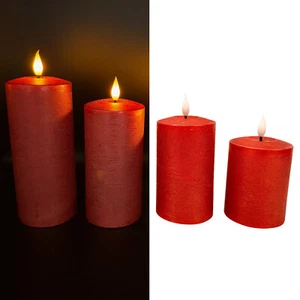 4er Set LED Kerzen Metallic mit Touch-Funktion und 6-Stunden Timer in Rot - 546 - Bild 1 von 4
