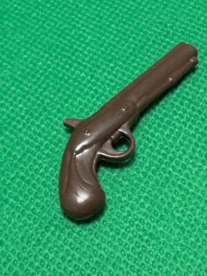 PISTOLA PISTOLA Johnny West marrón oscuro años 70 vintage Marx Toys pieza de arma Foto 1 de 2