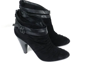 ASH Stiefeletten Damen 41 / 10,5 schwarz Wildleder Schnallenriemen Absatz Boots - Bild 1 von 12