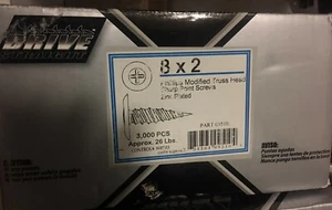 #8 x 2" Modified Truss K-Lath Zinc Zinc Screws Sharp Point 3000 - Picture 1 of 4