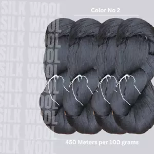 3 x 100 Grams Hank of Silk(45.4%) Wool(54.6%) Yarn - Fingering Weight Yarn - 02 - Picture 1 of 1