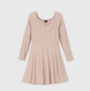 Girls Rib-Knit Long Sleeve Dress - Art Class Pink Size Large 10/12 New With Tags - Picture 1 of 4