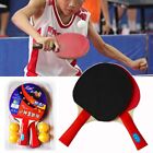Rubber Table Tennis Racket Ping Pong Paddle With 4 Training Balls 5 Layer Wood