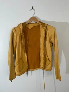 Rusty Dorr 1976 Vintage Handcrafted Tan Leather Hoodie - Picture 1 of 4