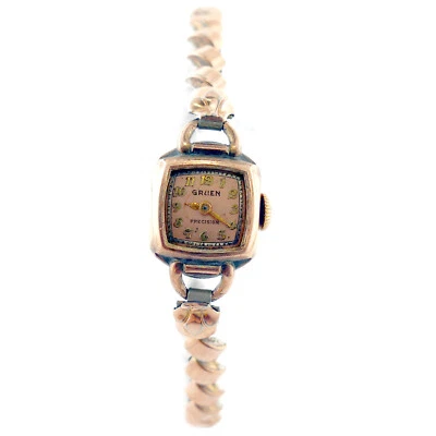 RELOJ VERDE PRECISIÓN ORO ESFERA ROSA Y ACERO INOXIDABLE PARA PIEZAS Y REPARACIONES Foto 1 de 4