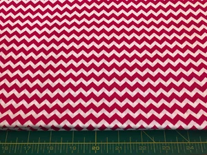 Small Pink Chevron 100% cotton fabric sold by the yard #512 - Picture 1 of 1