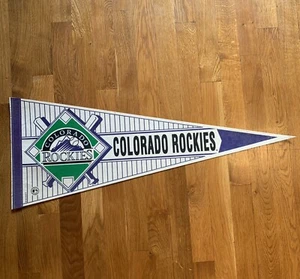 MLB Vintage COLORADO ROCKIES Felt Pennant Full Size Flag Banner - Picture 1 of 6