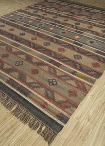 Rug Natural Handwoven Wool Jute Rug, Vintage Kilim Rug, Traditional kilim Rugs - Picture 1 of 4