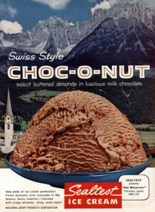 1960 Sealtest Ice Cream: Swiss Style Choc O Nut Vintage Print Ad - Picture 1 of 1