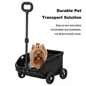 Pet Strolling Cart: 4 Wheels, Folding, for Small Pets, Travel & Playing - Picture 1 of 30