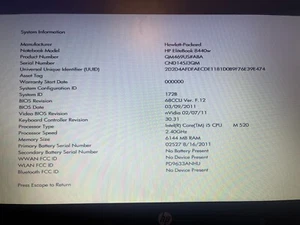 HP ELITEBOOK 8440W, CORE i5-M520 @2.4GHz, 250GB HDD, 6GB DDR3, WIN 7 PRO, 14.1" - Picture 1 of 18