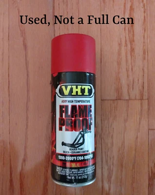 Pintura en aerosol roja plana de alta temperatura VHT SP109 parcialmente usada. Foto 1 de 3